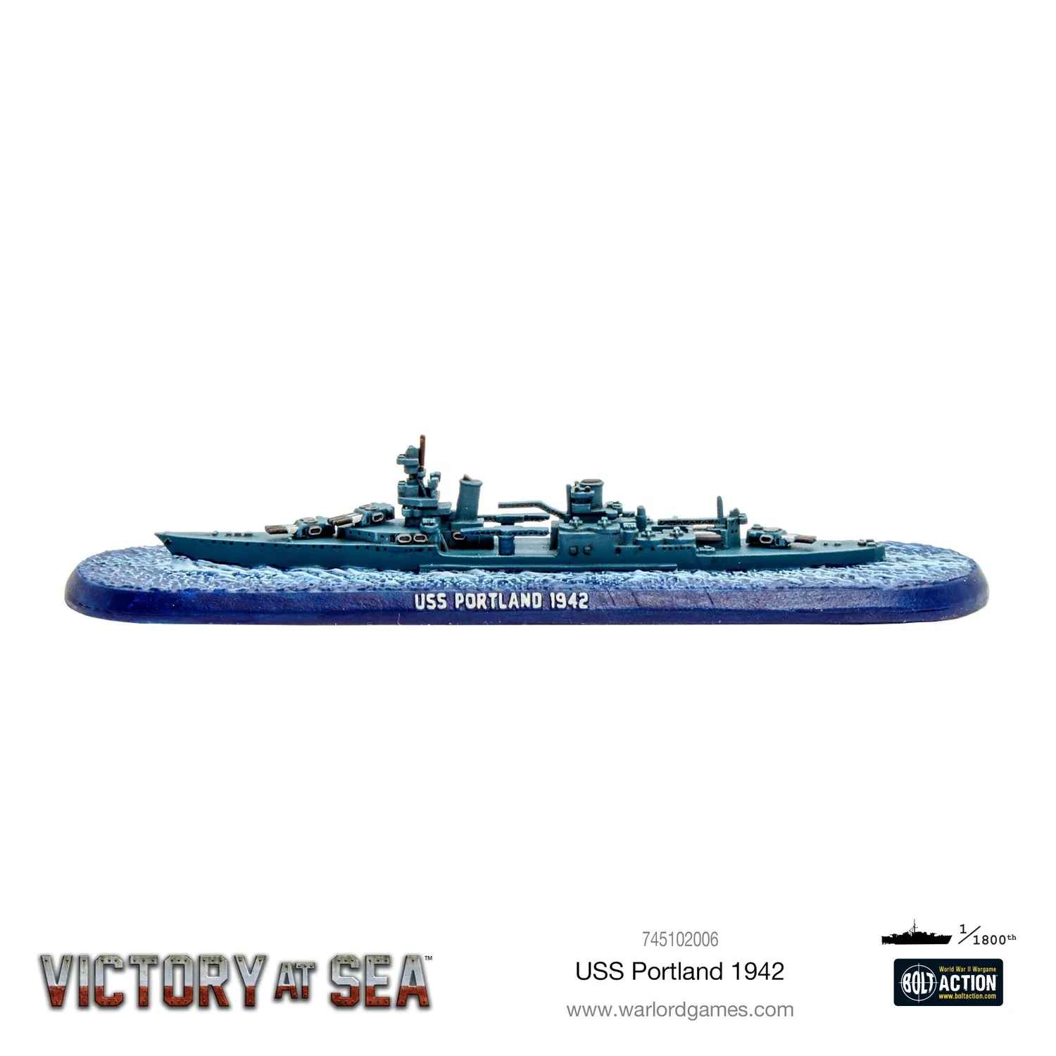 Bolt Action Victory at Sea USS Portland navire de guerre miniature résine et métal