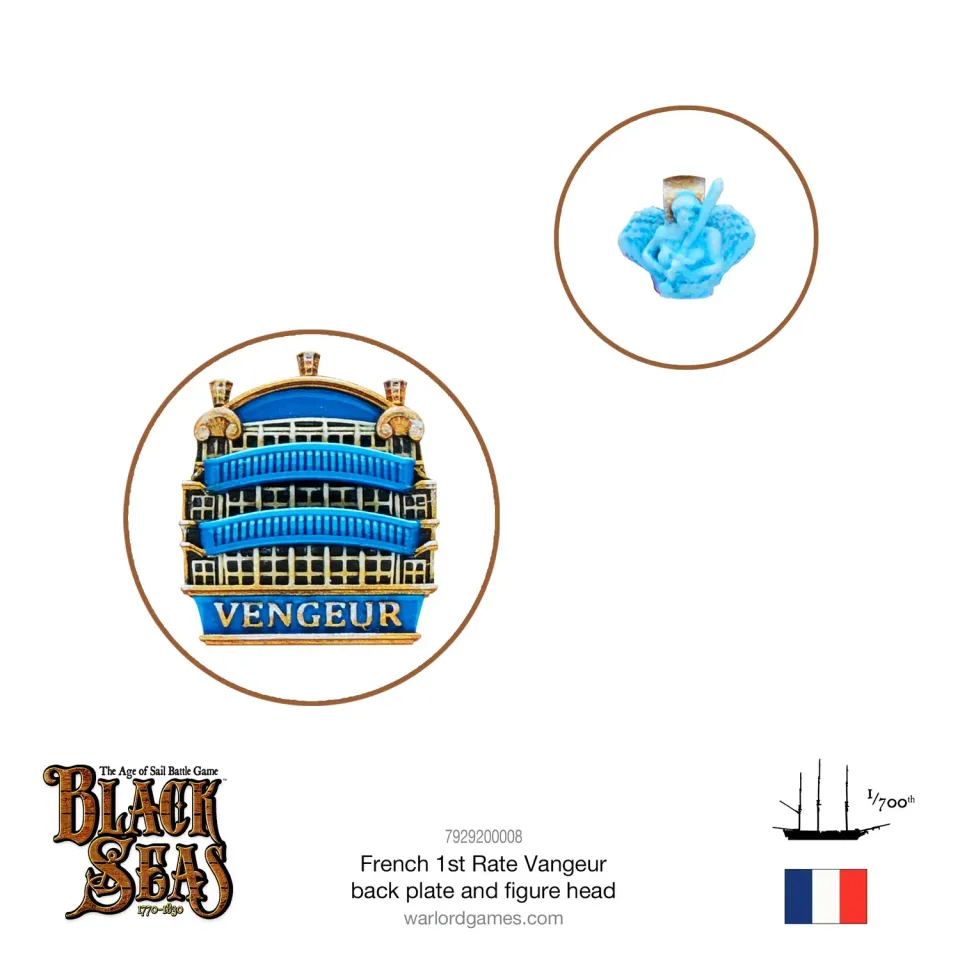 Black Seas Vengeur proue et plaque 1st Rate métal
