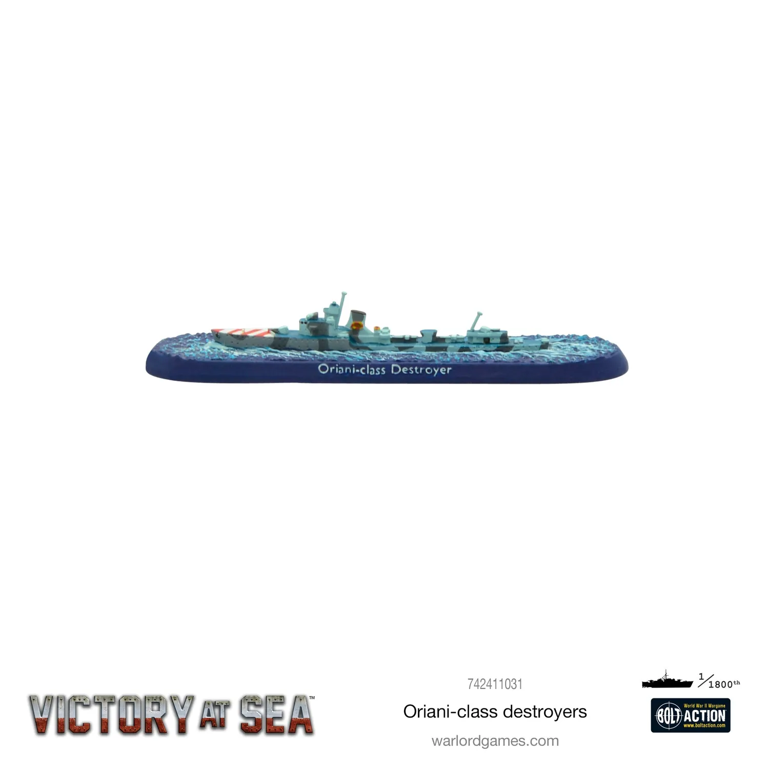 Victory at Sea Oriani Destroyers figurines x3 métal