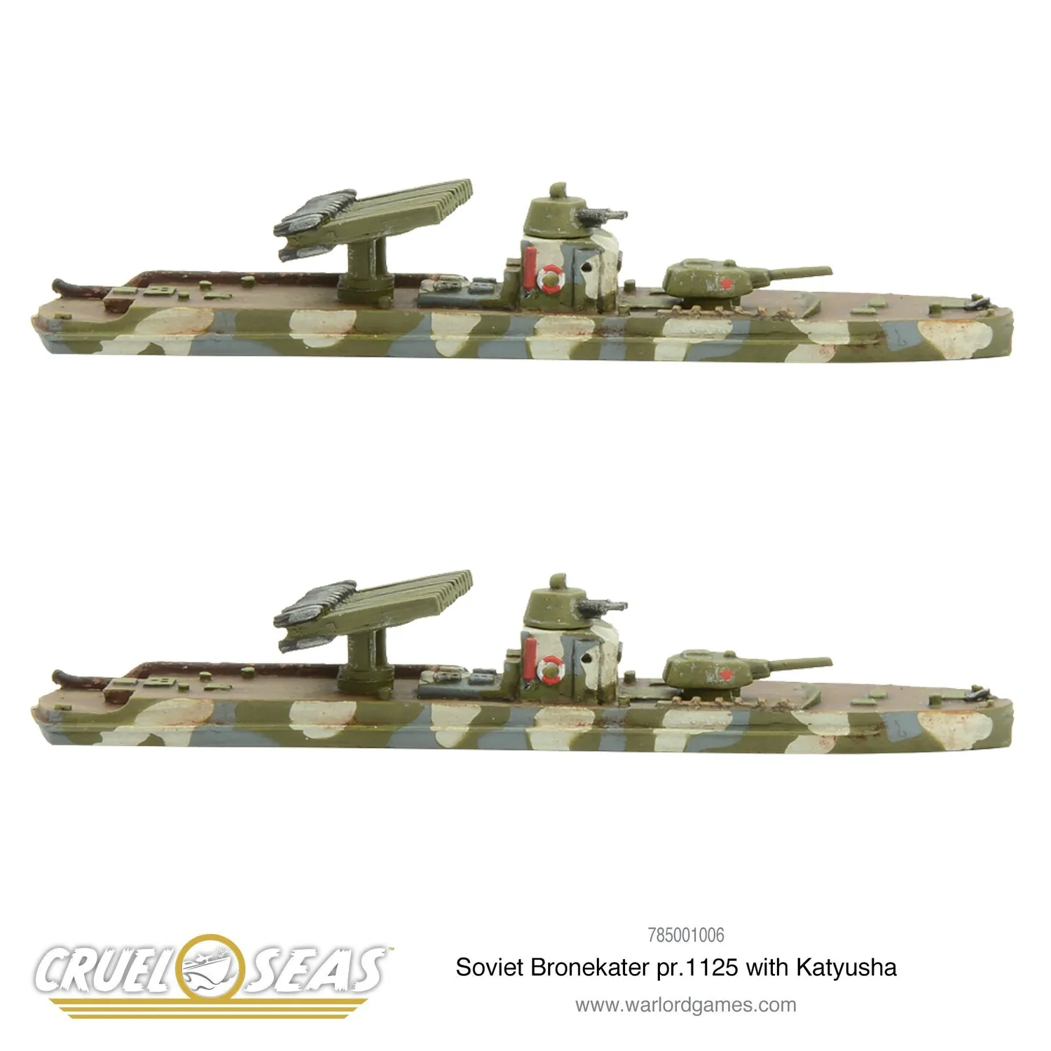 Warlord Games Cruel Seas Bronekater pr.1125 Katyusha navire x2