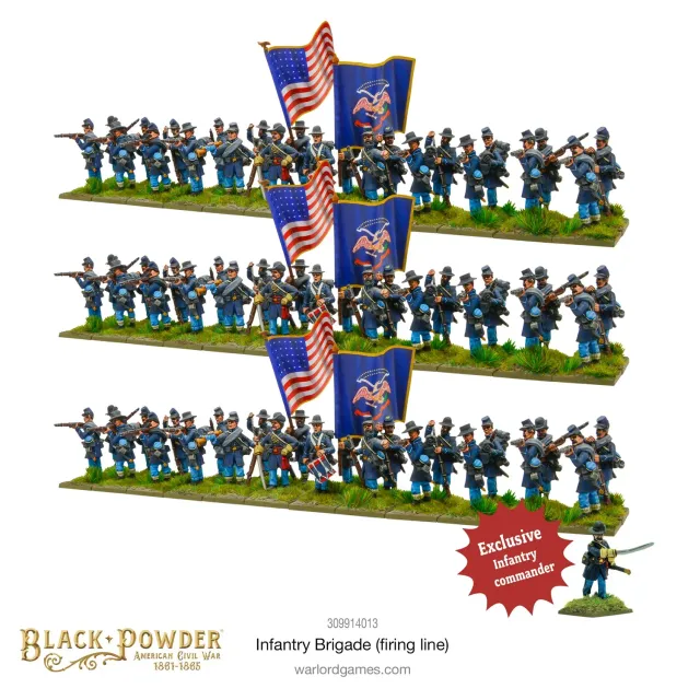 Bolt Action American Civil War Infantry Brigade Firing Line figurines 3 boîtes