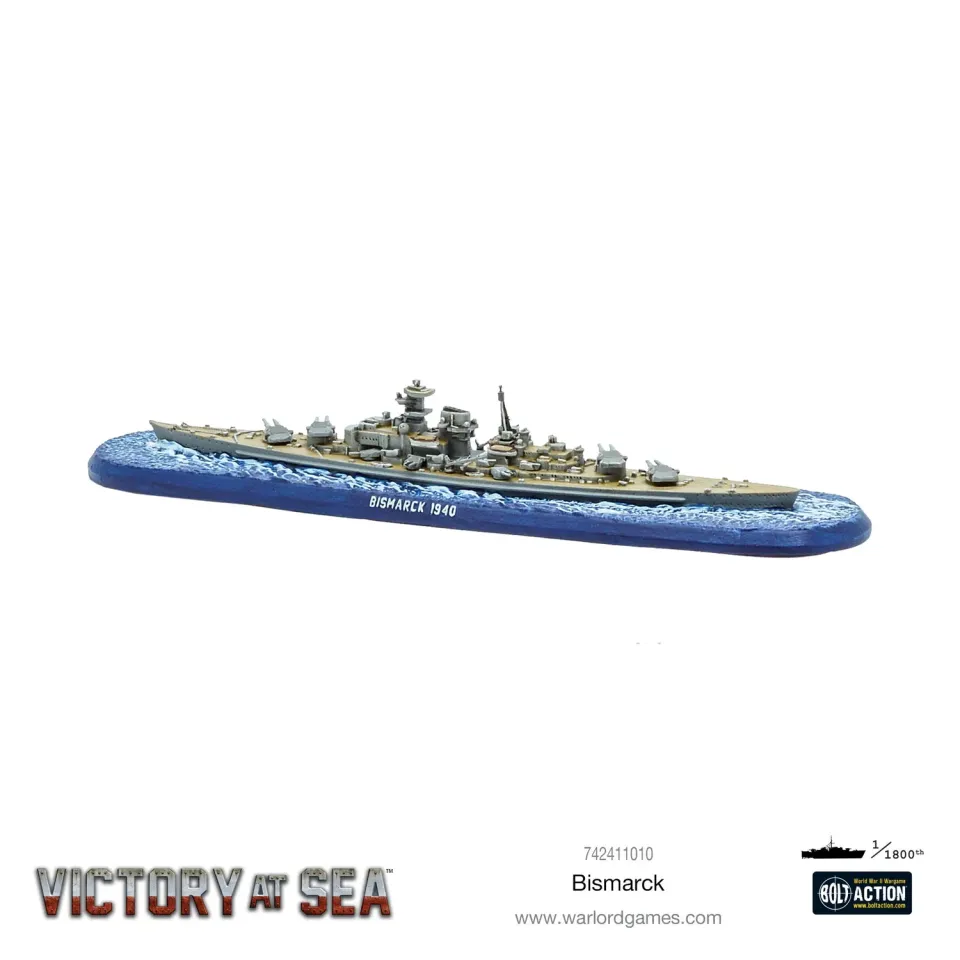 Bolt Action Victory at Sea Bismarck cuirassé résine