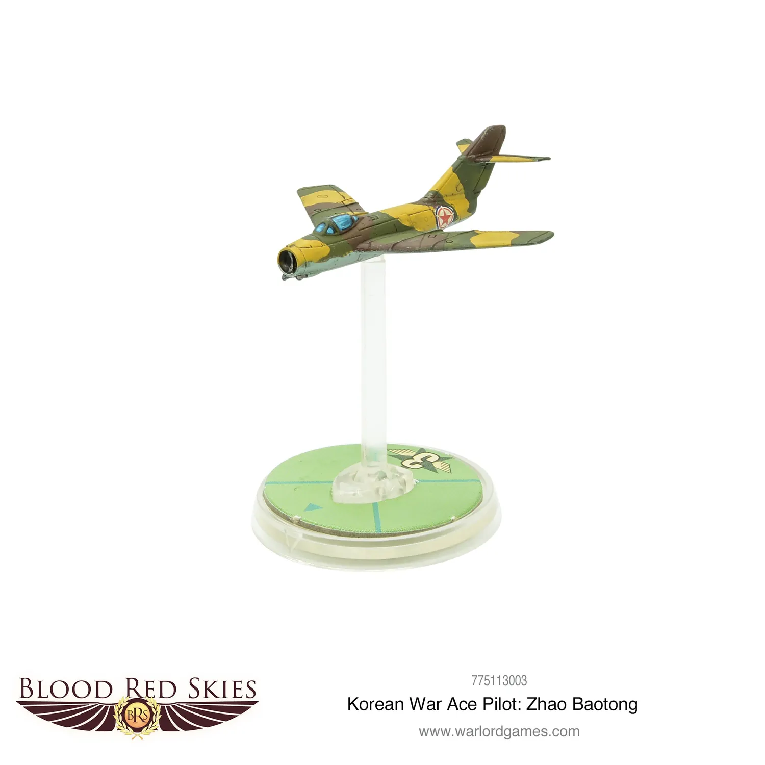 Bolt Action Blood Red Skies Korean War Ace Pilot: Zhao Baotong avion Mig 15 bis résine