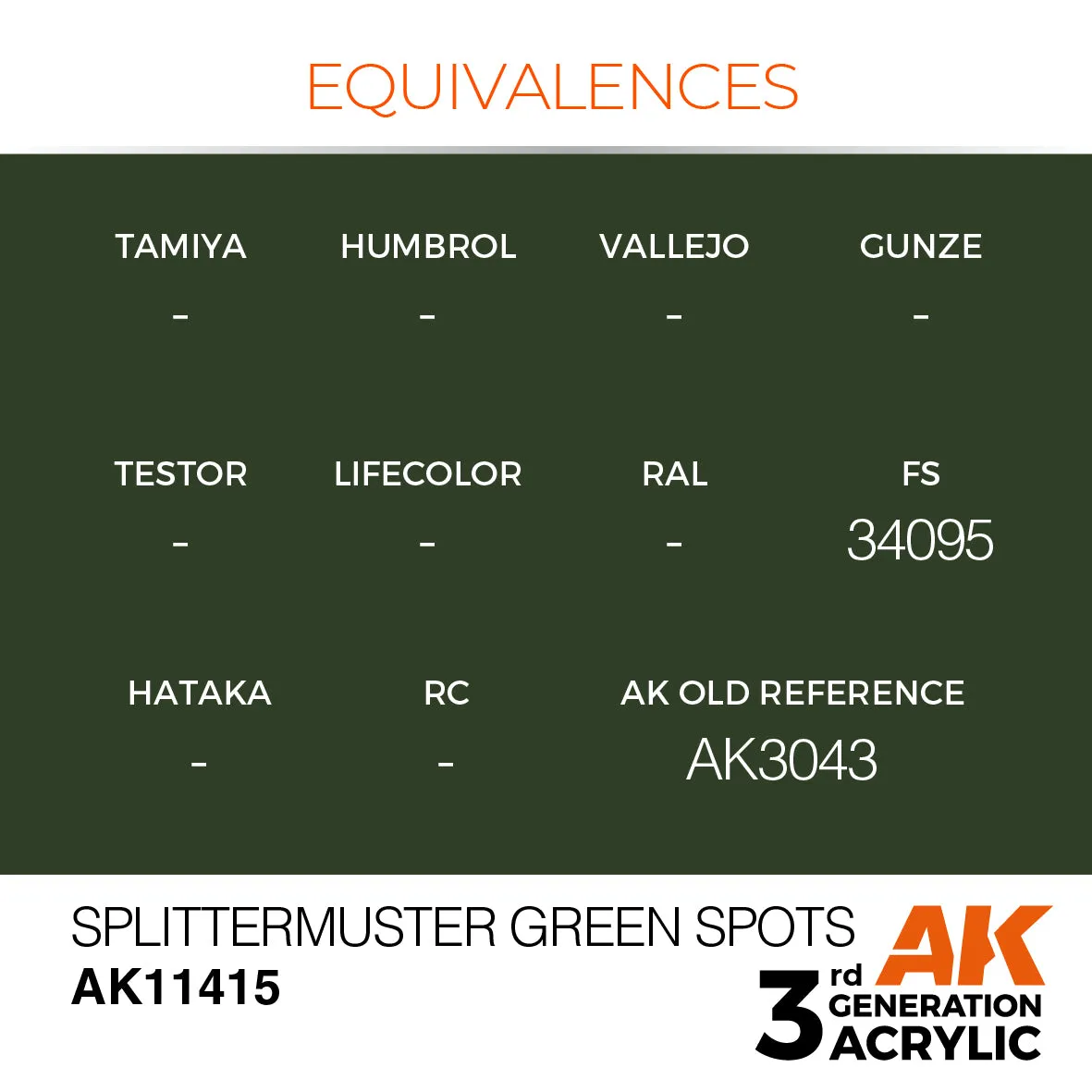 AK Interactive 3Gen Splittermuster Green Spots peinture verte 17ml
