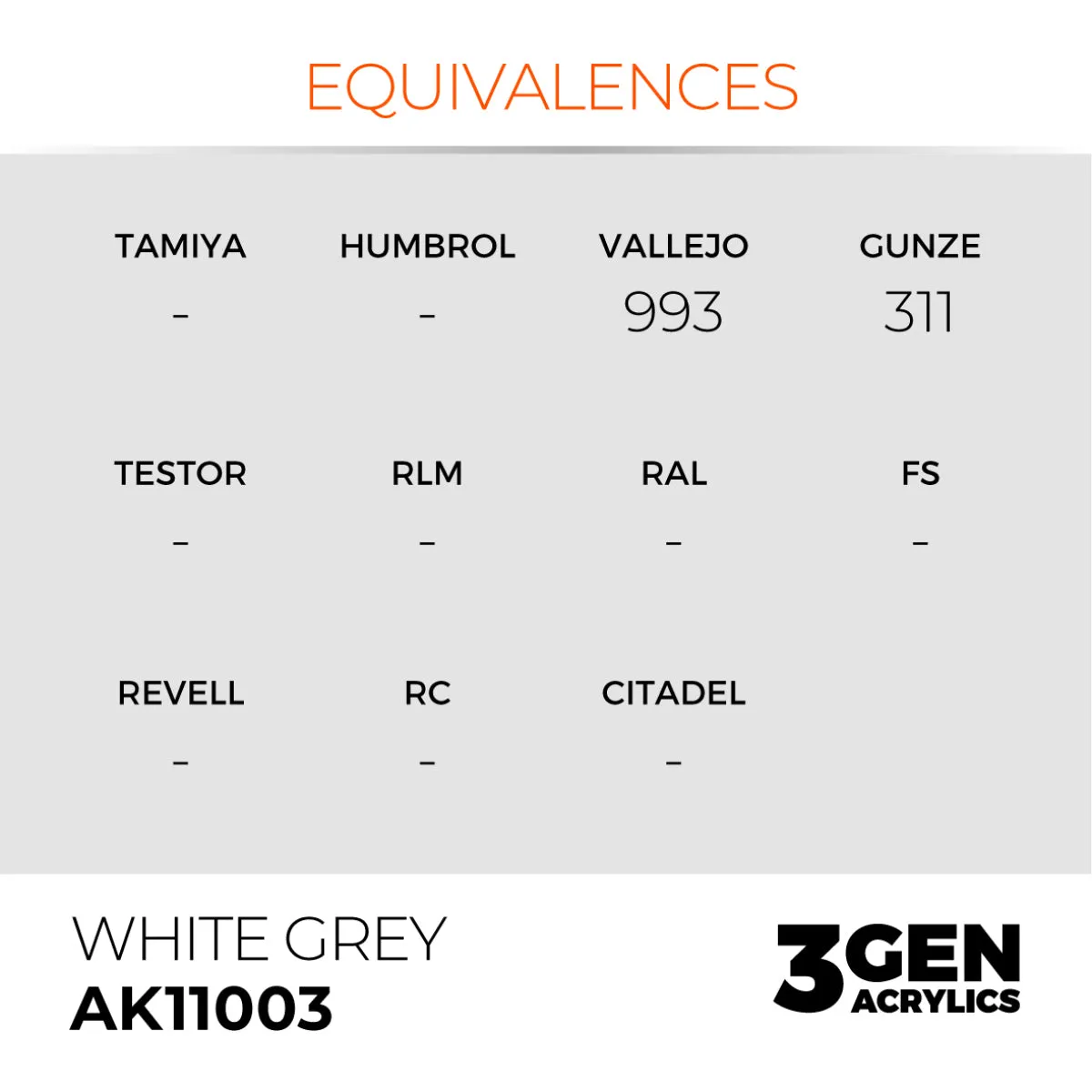 AK Interactive 3Gen White Grey peinture acrylique 17ml clair