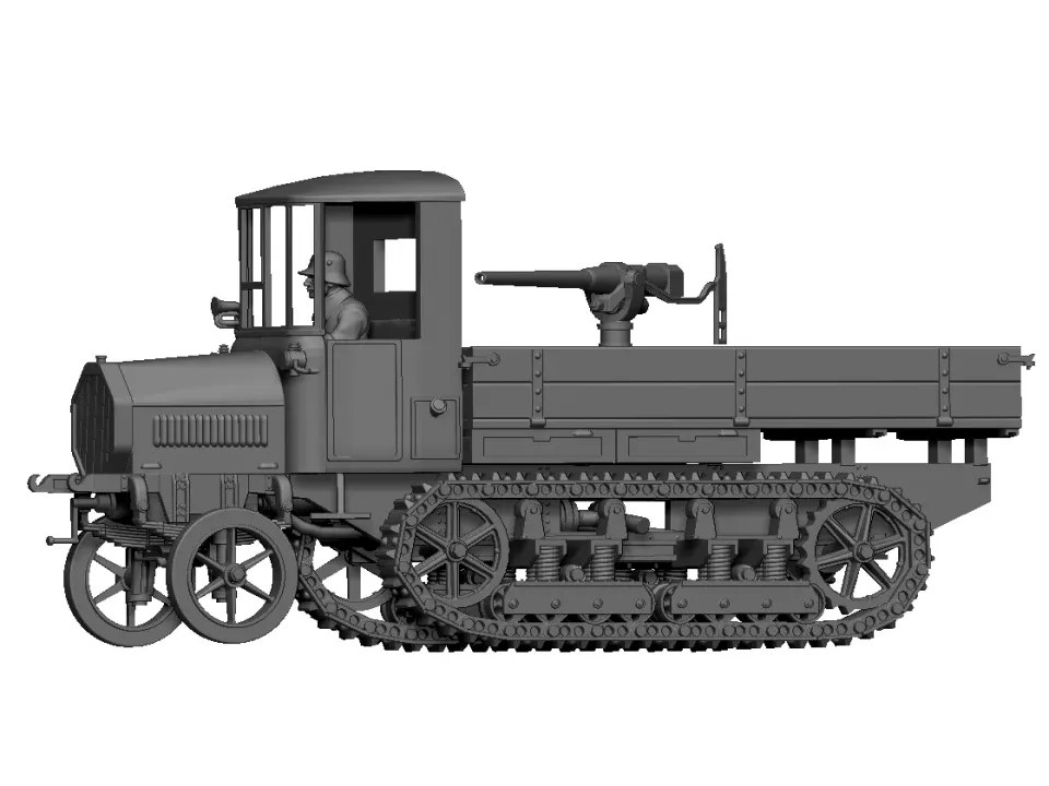Des Tranchées aux Barricades MarienWagen II SPG véhicule 28mm résine