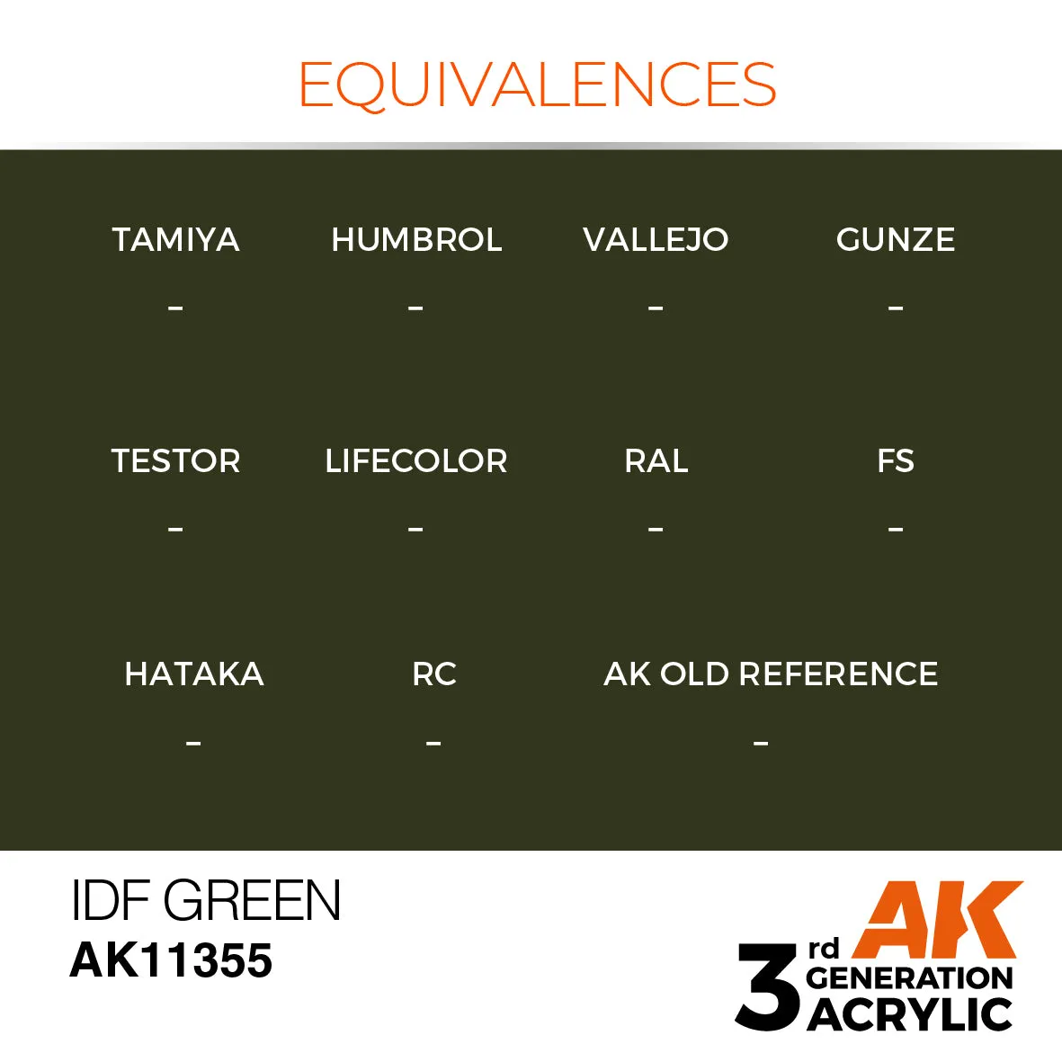 AK Interactive 3Gen IDF Green peinture acrylique 17 ml