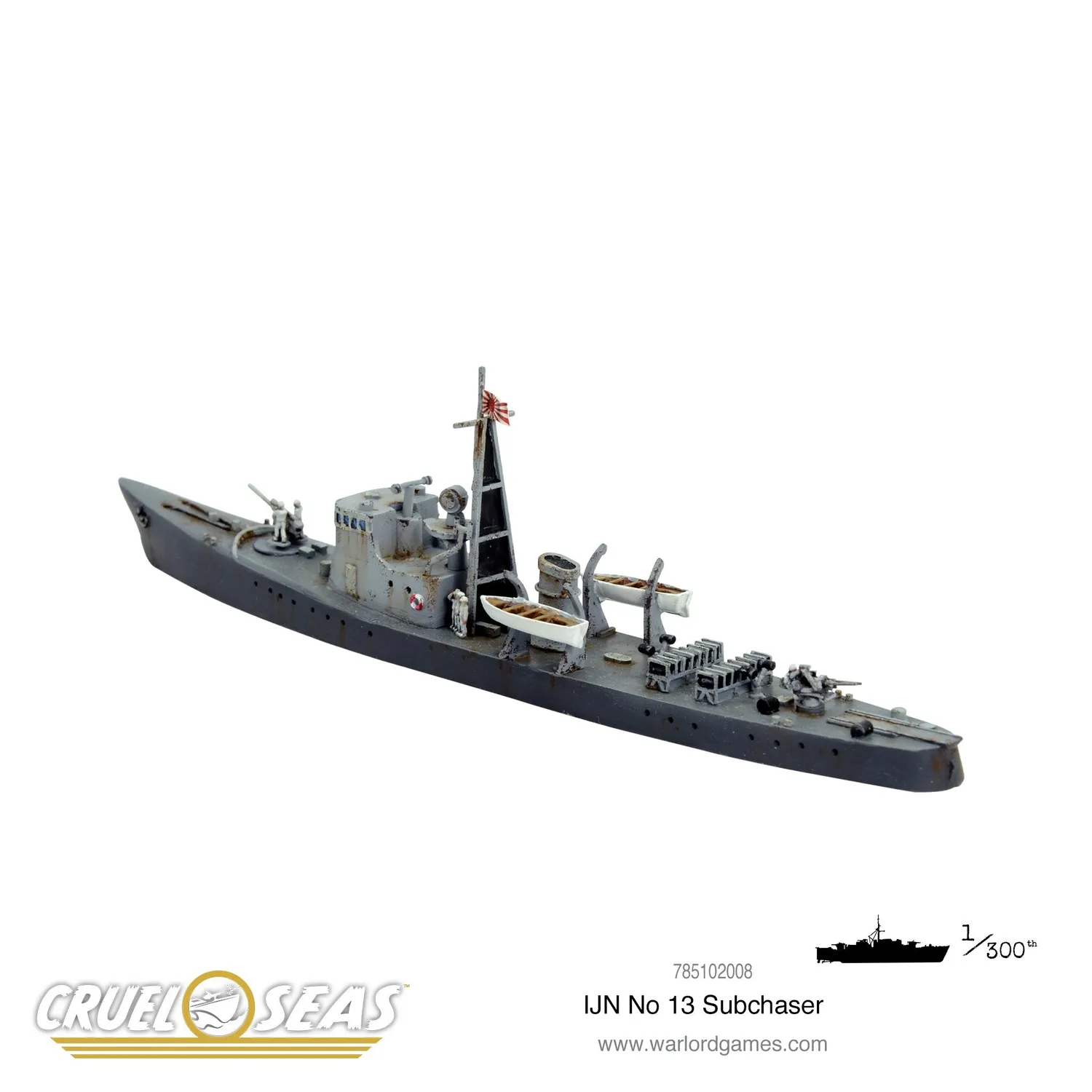 Warlord Cruel Seas IJN No 13 Subchaser navire résine x2