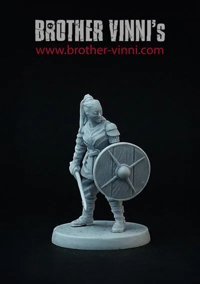 Brother Vinni Shield Maiden figurine résine 28mm viking