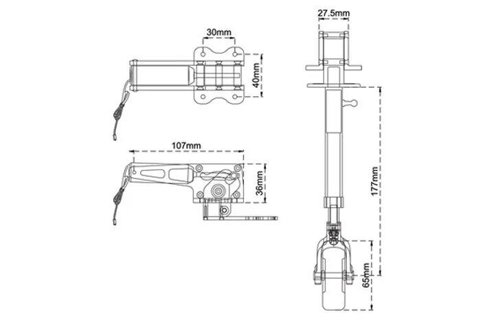 Black Horse Model Retract Nose Gear BH185 train avant rentrant