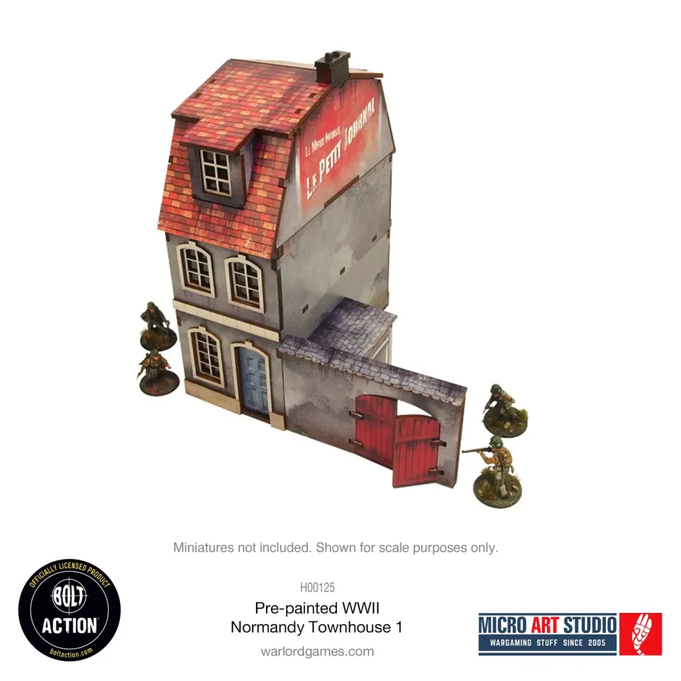 Bolt Action Pre-painted WW2 Normandy Townhouse 1 bâtiment prépeint 28-30 mm