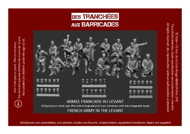 Des Tranchées aux Barricades Armée Française au Levant figurines 28mm résine