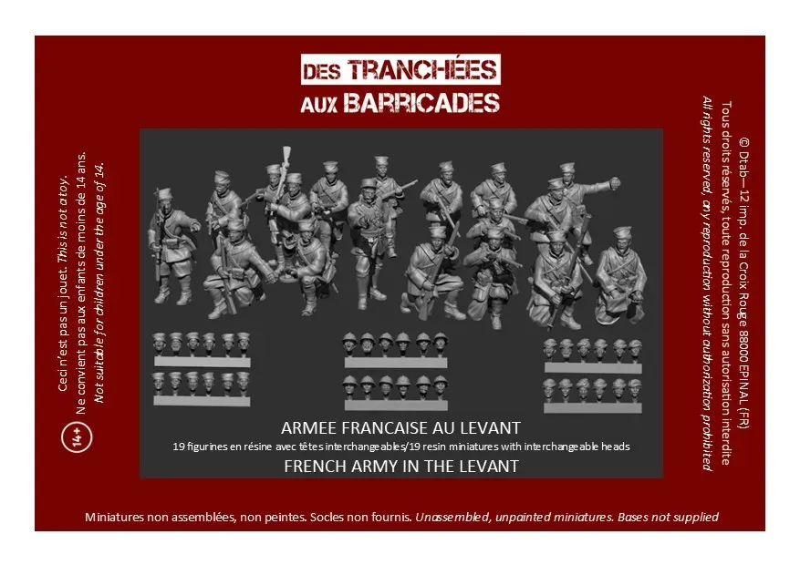 Des Tranchées aux Barricades Armée Française au Levant figurines 28mm résine