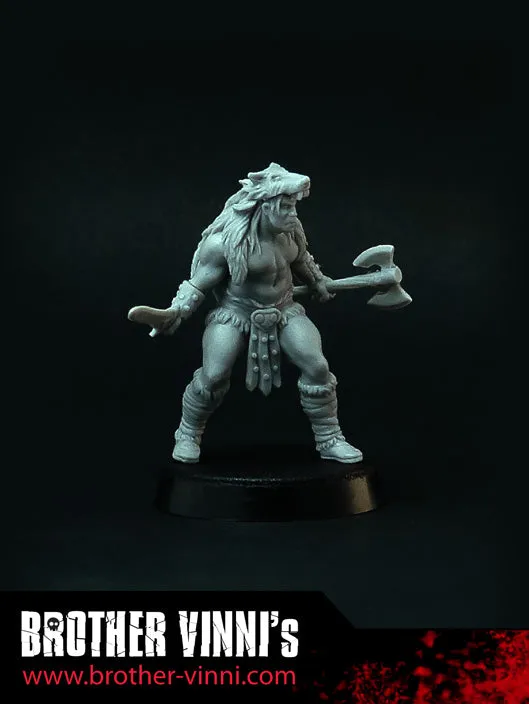 BROTHER VINNI Barbarian miniature figurine barbare 28 mm en résine