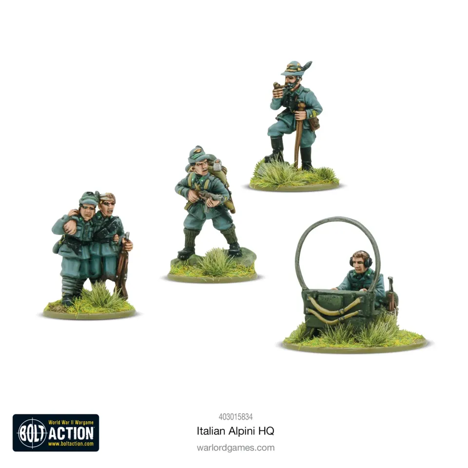 Bolt Action Alpini HQ QG italien 4 figurines métal 28mm