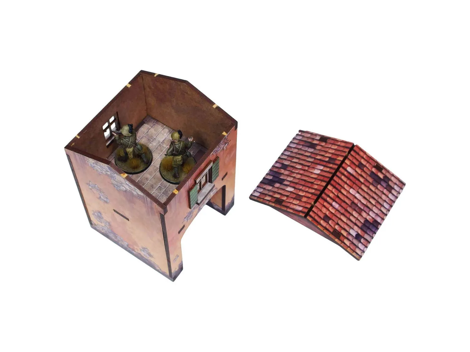 Bolt Action WW2 Italy Gate House (1) PREPAINTED décor prépeint MDF