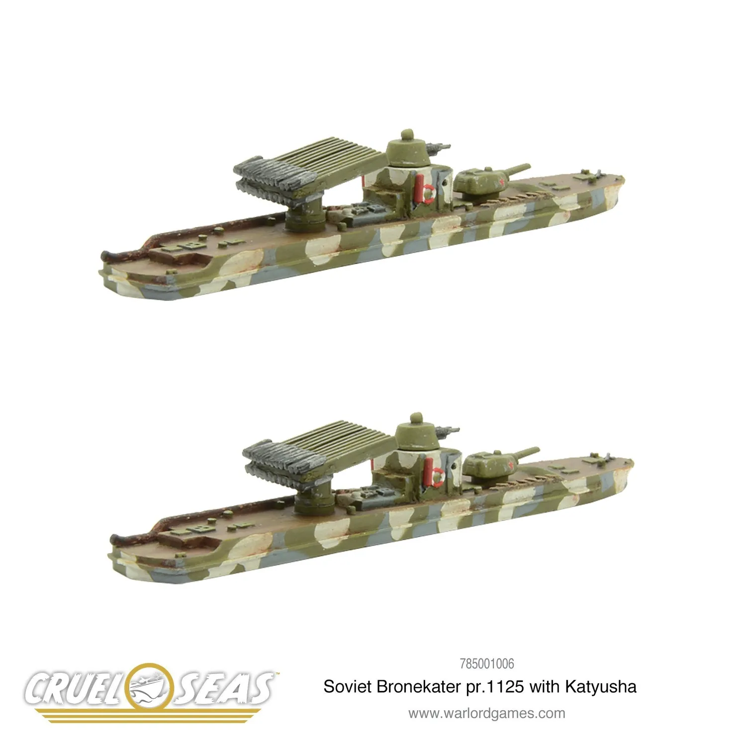 Warlord Games Cruel Seas Bronekater pr.1125 Katyusha navire x2