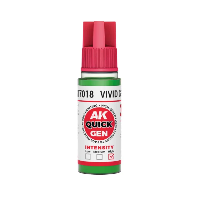 AK Interactive QuickGen Vivid Green peinture 18ml contraste