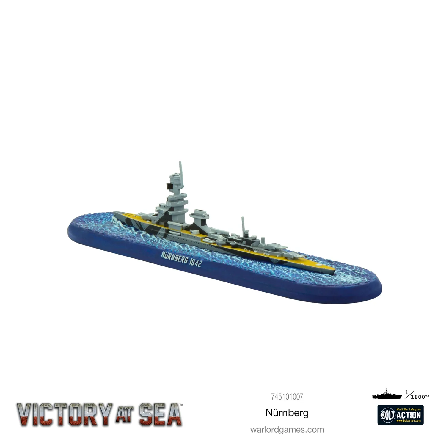 Bolt Action Victory at Sea Nürnberg navire résine métal