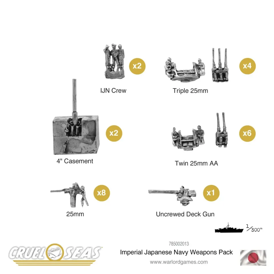 Bolt Action Cruel Seas Imperial Japanese Navy weapons pack maquette métal