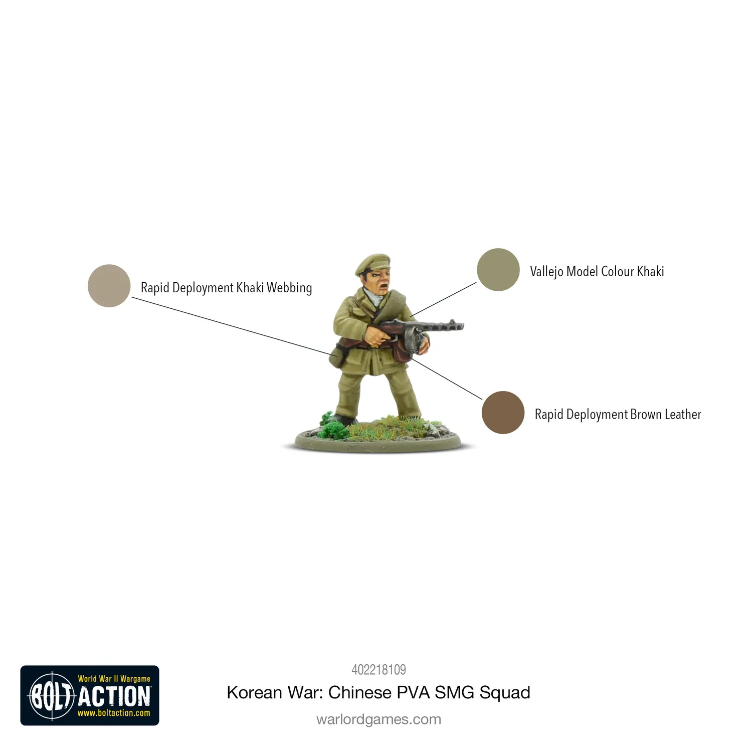 Bolt Action Chinese PVA SMG Squad figurines métal x9