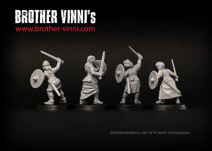 Brother Vinni Shield Maidens lot 4 figurines résine 28mm vikings