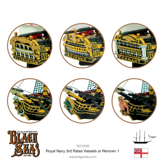 Bolt Action Black Seas Royal Navy 3rd Rates blister métal