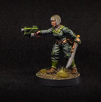 Brother Vinni Sergeant soldat femme figurine 28mm résine