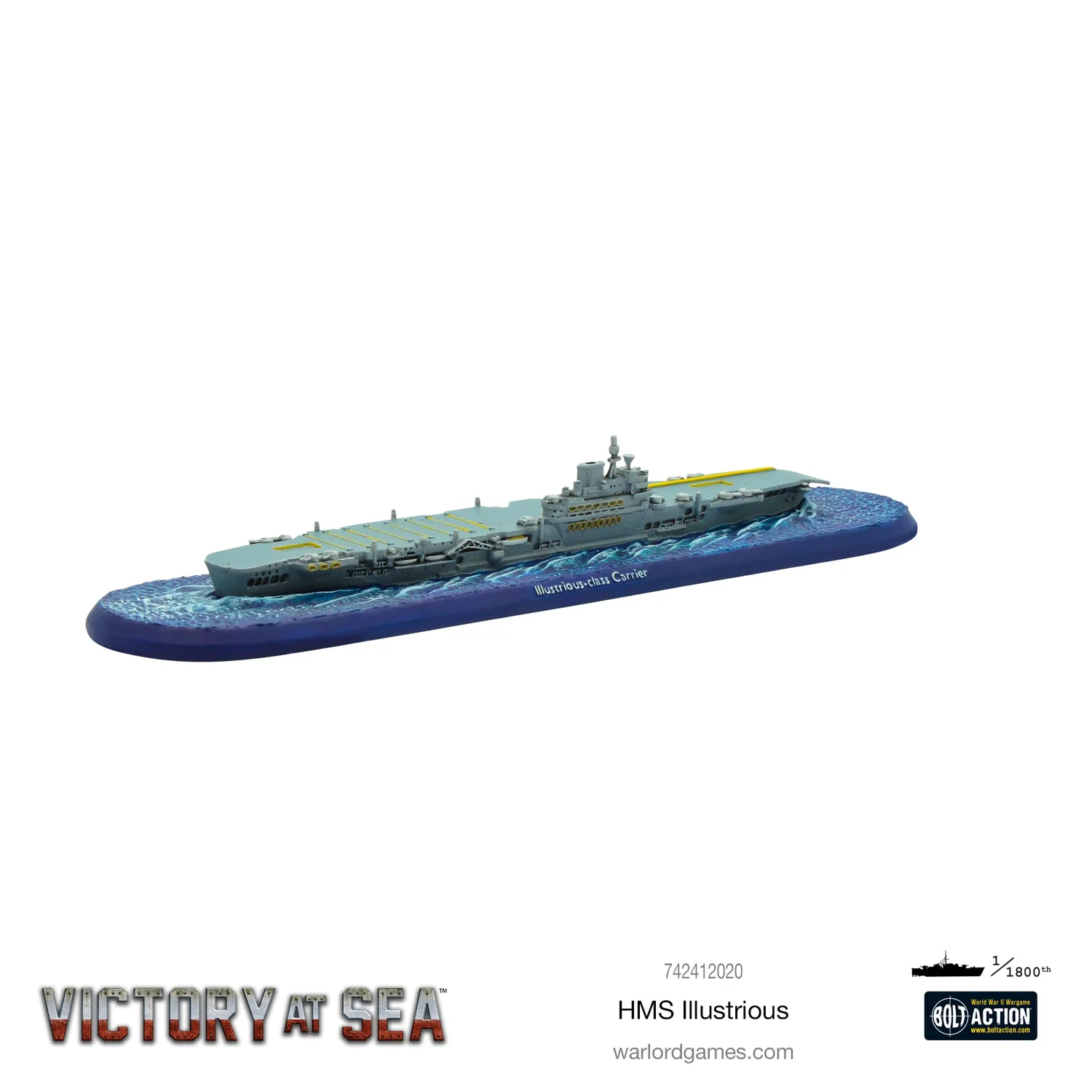 Bolt Action Victory at Sea HMS Illustrious porte-avions résine