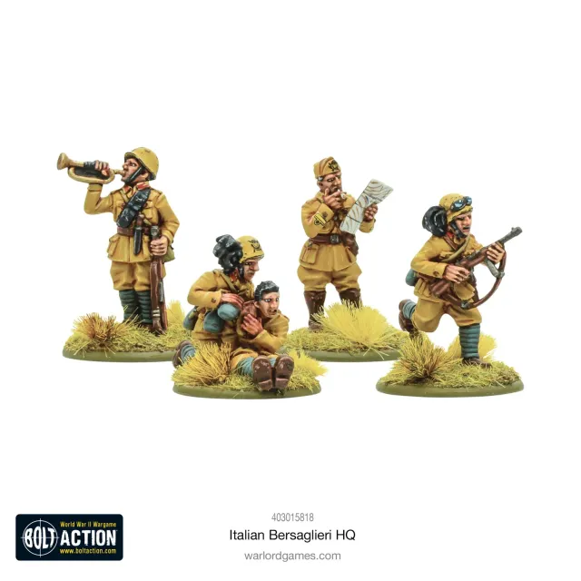 Bolt Action Italian Bersaglieri HQ figurines de commandement métal