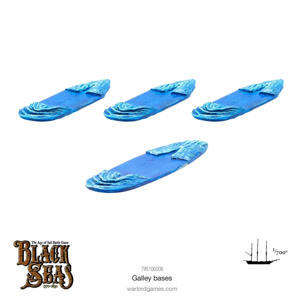 Warlord Games Black Seas socles galères résine 4 pièces