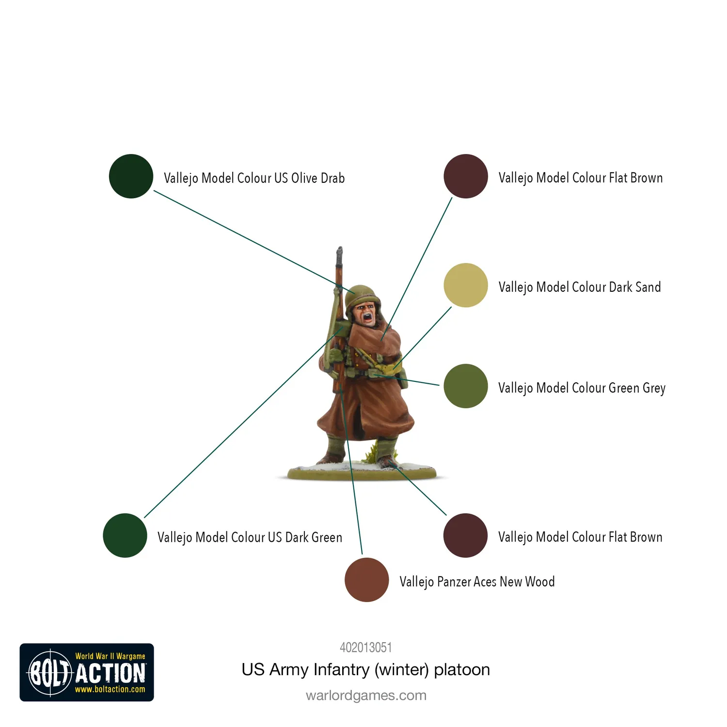 Bolt Action US Army Infantry (Winter) Platoon figurines plastique 30