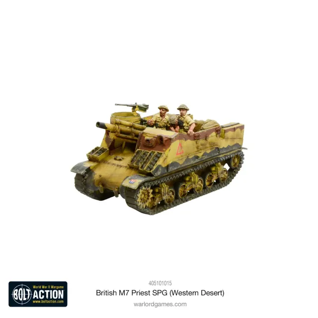 Bolt Action British M7 Priest SPG Western Desert véhicule résine métal