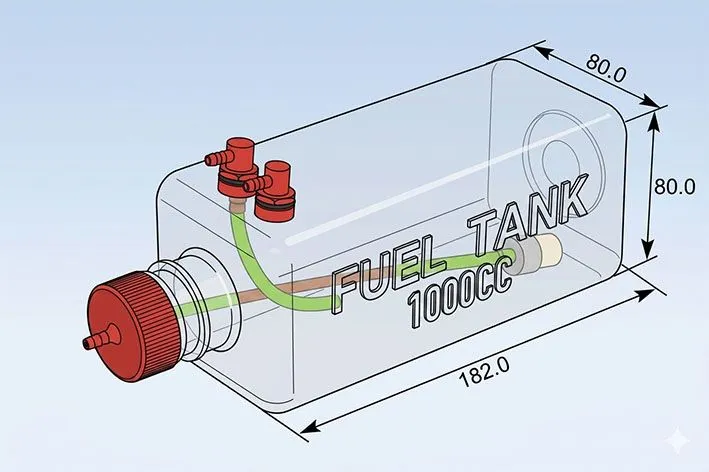 Black Horse Model Fuel Tank réservoir 1000cc transparent