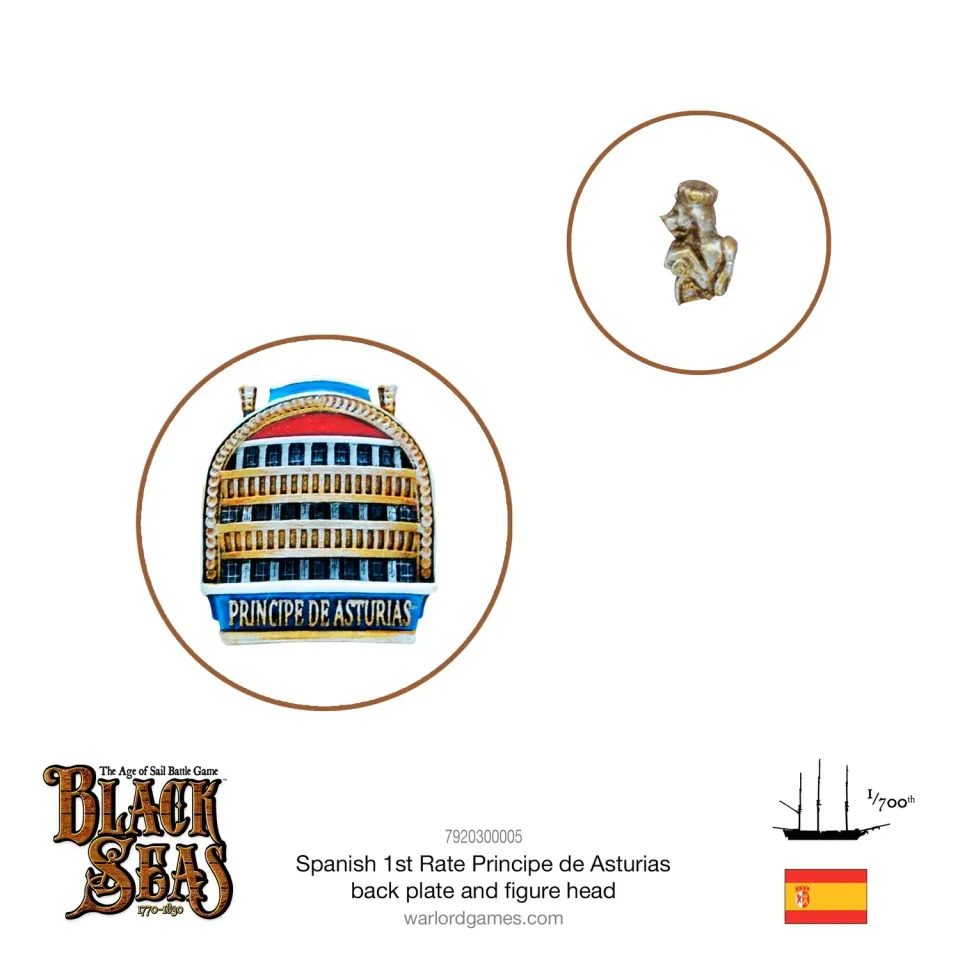 Black Seas Principe de Asturias proue et plaque métal