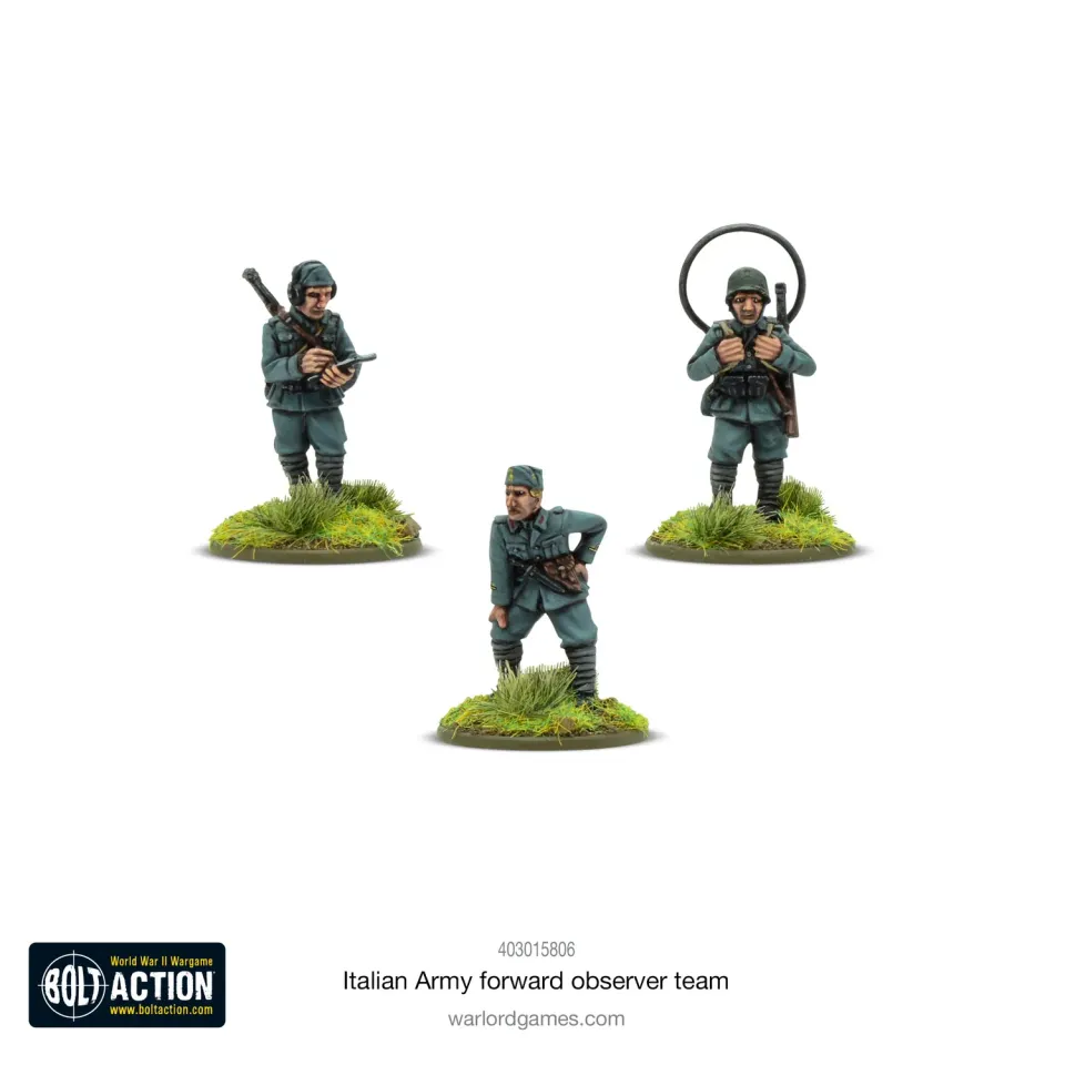 Bolt Action Italian Army Forward Observer Team figurines 3 figs