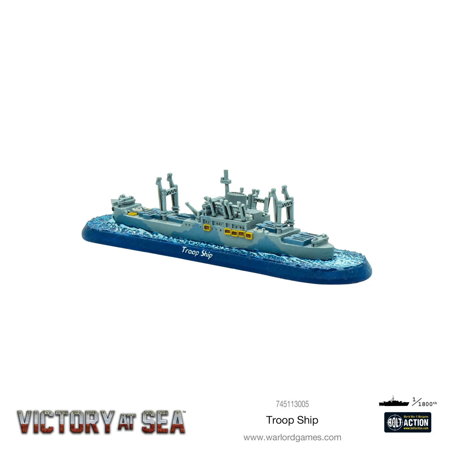 Bolt Action Victory at Sea Troop Ship bateau résine métal