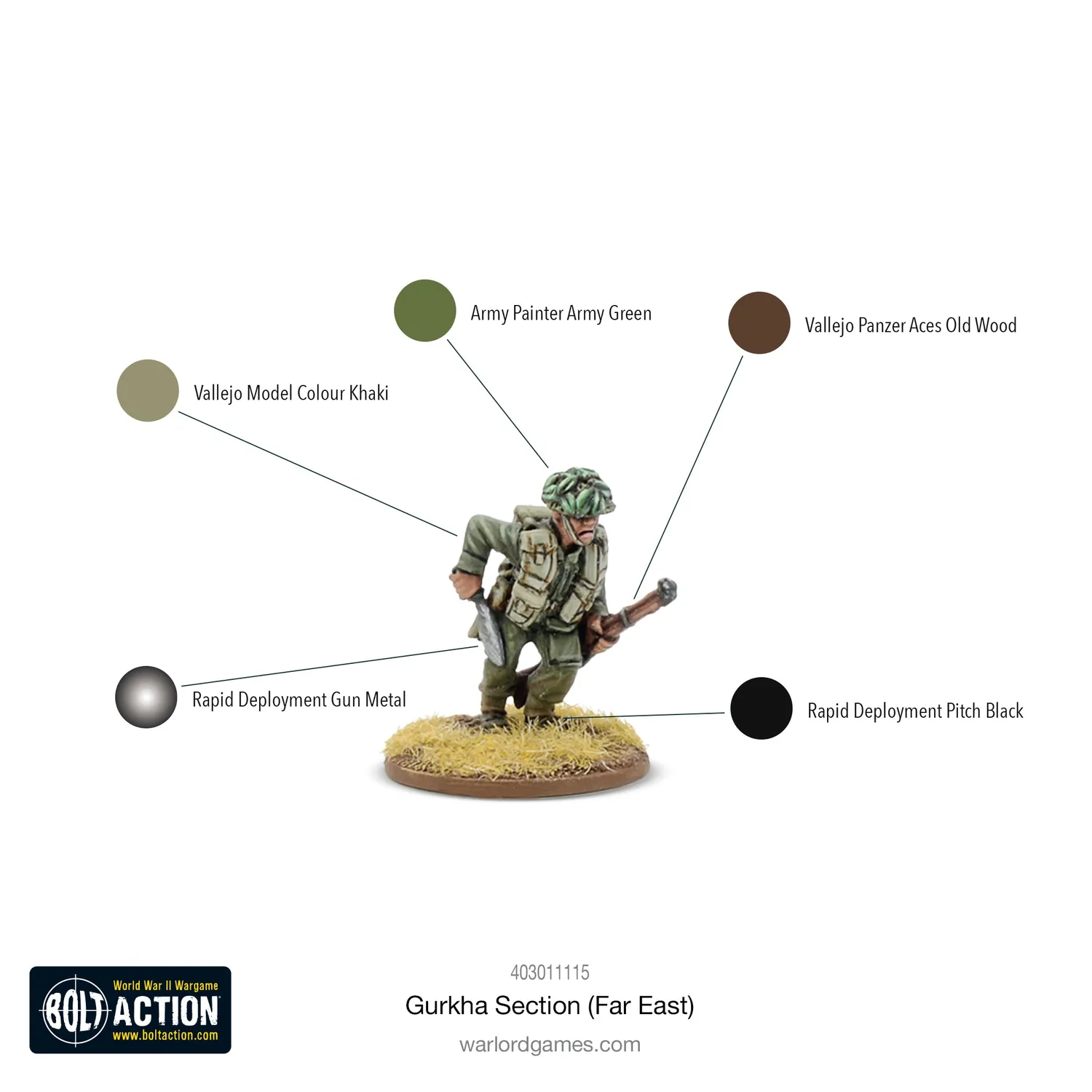 Bolt Action Gurkha Section figurines Extrême-Orient