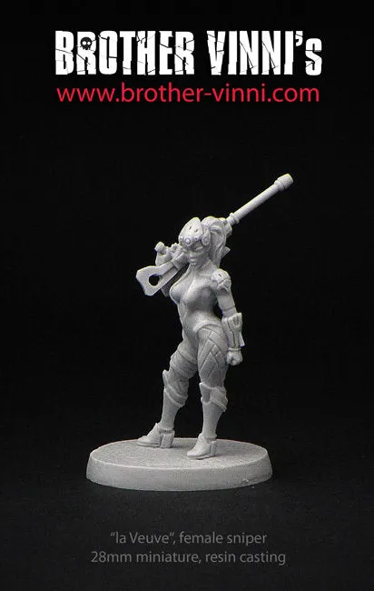 Brother Vinni Female Sniper figurine résine 28mm soldat