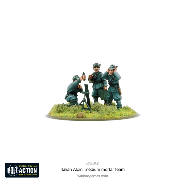 Bolt Action Italian Alpini Medium Mortar team équipe mortier métal