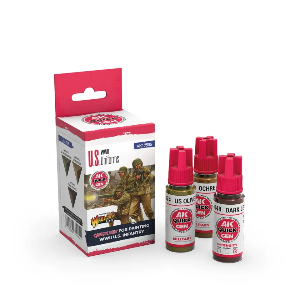 AK Interactive Quick Gen Uniformes Américains WW2 set peintures x3