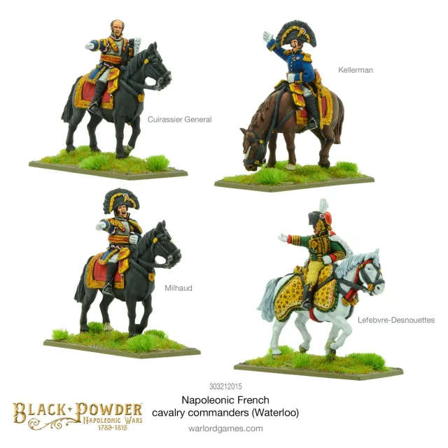 Bolt Action Black Powder Napoleonic French cavalry commanders Waterloo figurines résine 28 mm