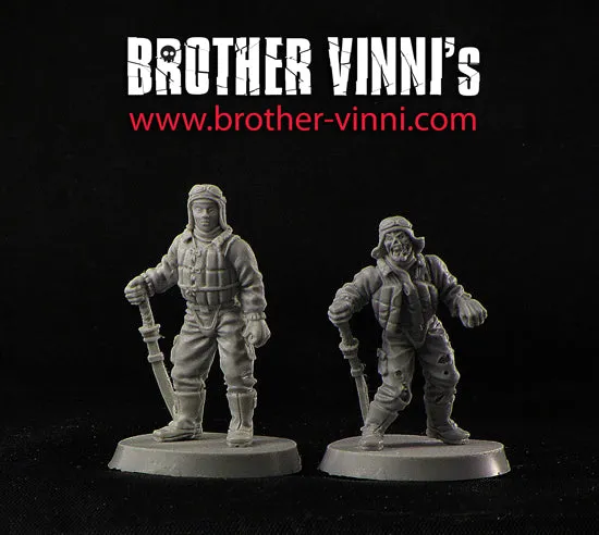 Brother Vinni Fighter Pilot figurines 28mm x2 zombie