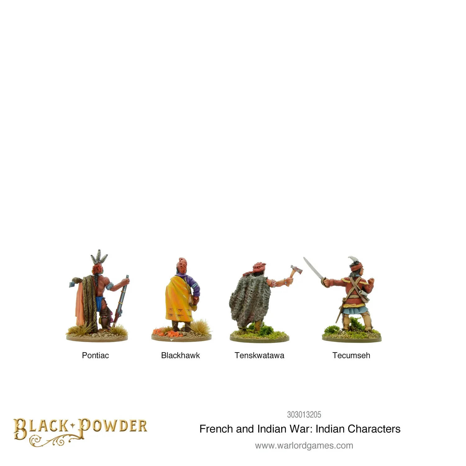 Bolt Action Black Powder French Indian War Indian Characters figurines métal