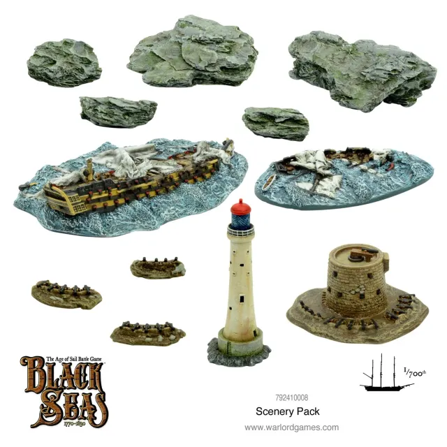 Bolt Action Black Seas Scenery Pack décor naval métal et résine