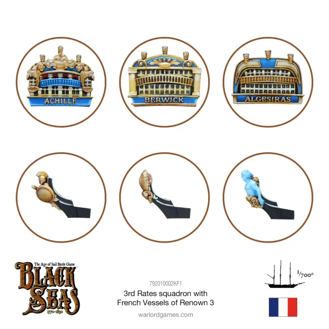 Black Seas escadre 3rd Rates vaisseaux français métal
