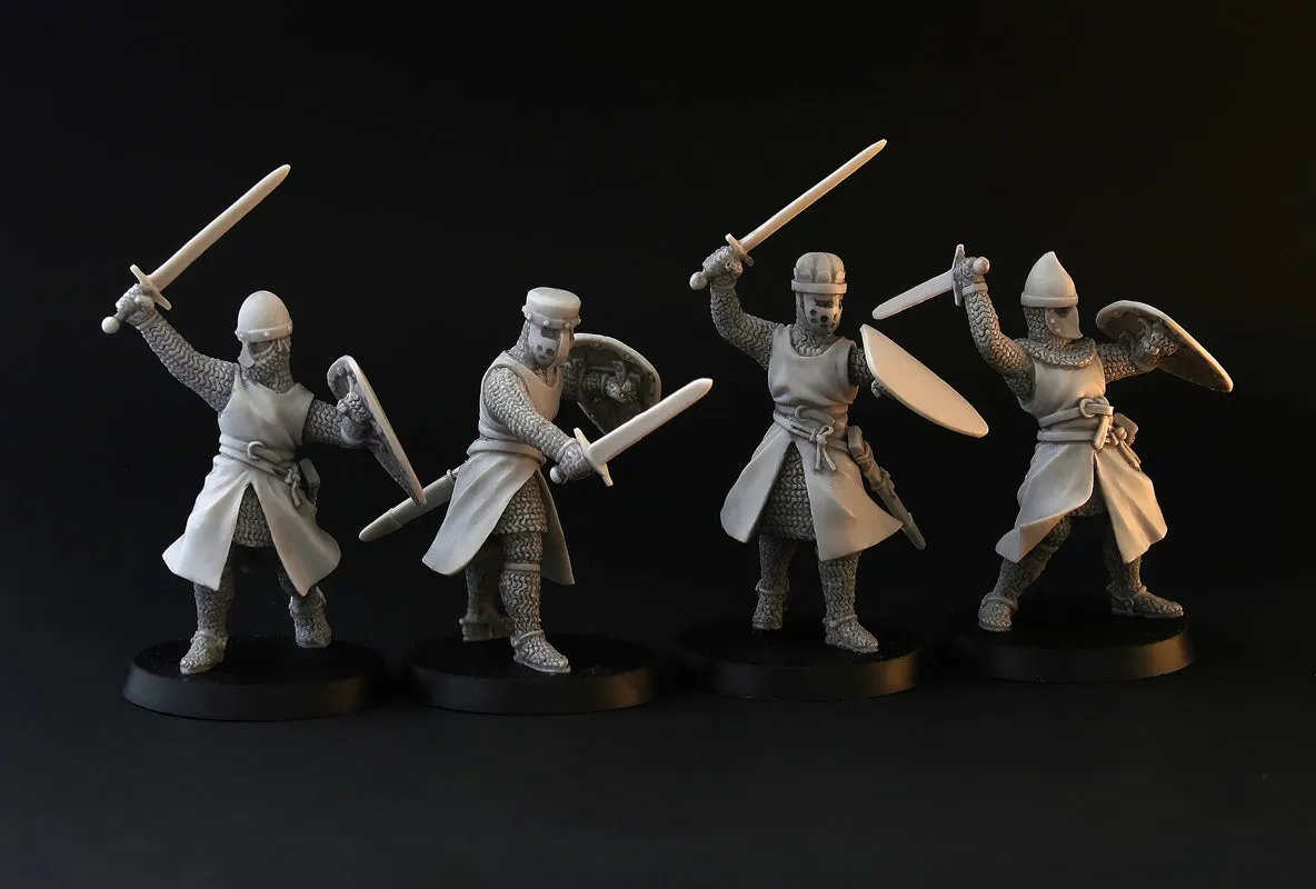 Brother Vinni XII Century Knights figurines résine 28mm x4 médiéval