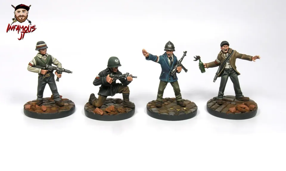 Infamous JT insurgés polonais Varsovie figurines métal 28mm x4