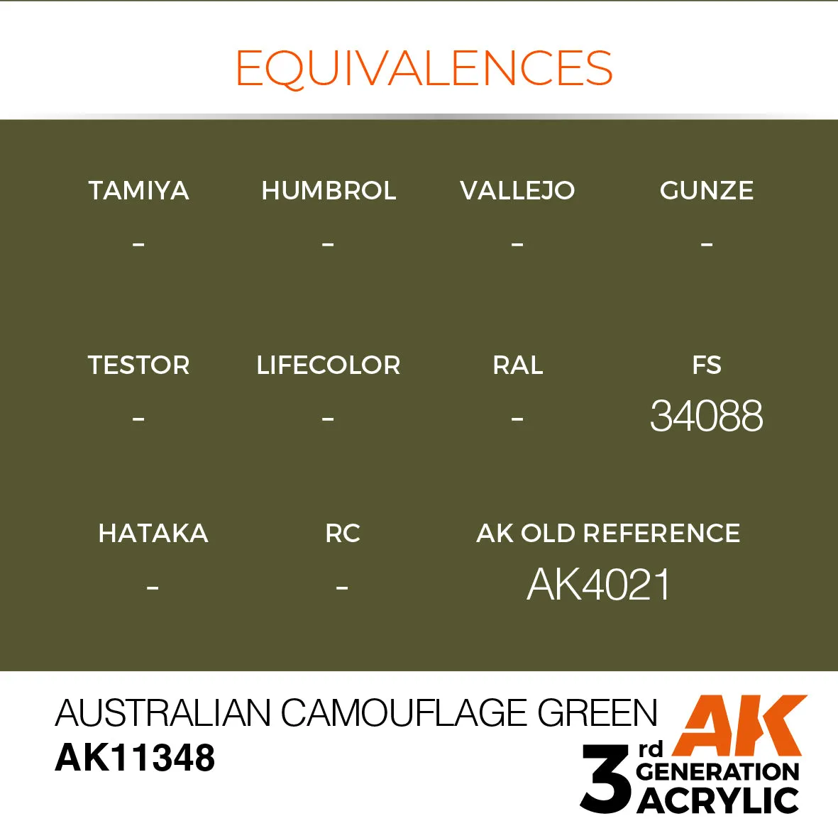 AK Interactive 3Gen Australian Camouflage Green peinture 17 ml