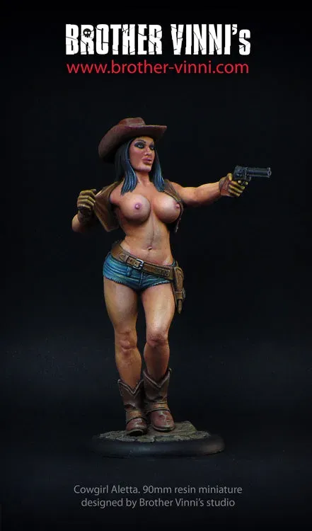 BROTHER VINNI Cowgirl 90mm figurine résine 1 pièce pin-up